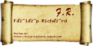 Fülöp Richárd névjegykártya