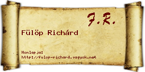 Fülöp Richárd névjegykártya