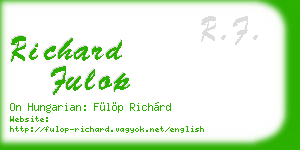 richard fulop business card