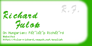 richard fulop business card